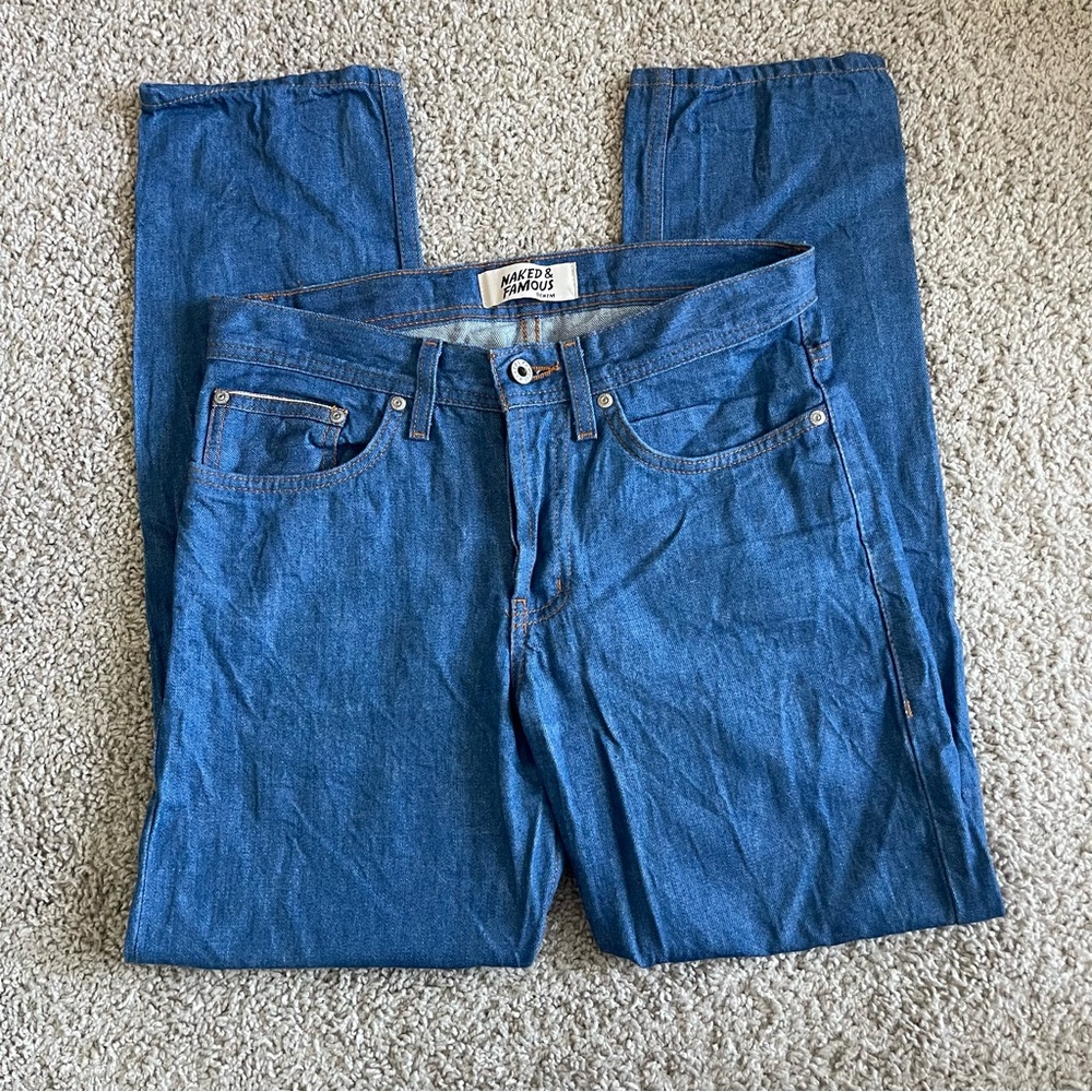 Naked & Famous Weird Guy Rising Sun Selvedge Denim Jeans